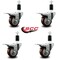 Service Caster 3'' Maroon Poly Swivel 1-3/8'' Expanding Stem Caster Set Total Lock Brake, 4PK SCC-EXTTL20S314-PPUB-MRN-138-4 - alternate 2